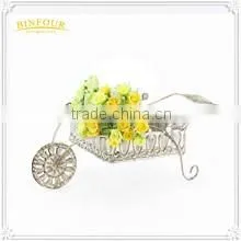 gold bike flower basket plant stand metal bike planter