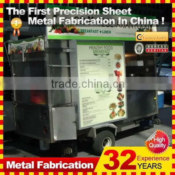 customized made stainless steel street mobile food cart trailer for sale