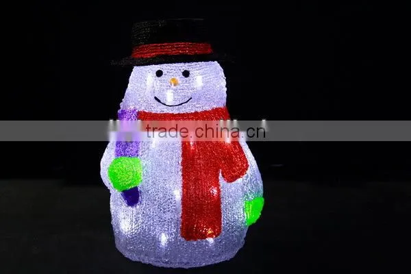 hot sales 3D LED high christmas acrylic snowman motif light decoration of outdoor light
