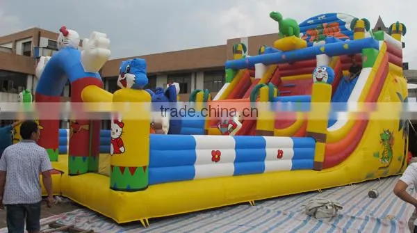 cartoon fun city giant inflatable kids playground equipment for sale