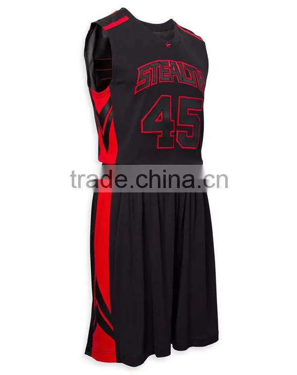 2015 high quality fashion design polyester black man basketball jersey