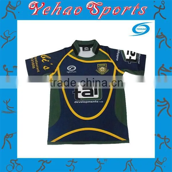 NO MOQ rugby shirt , dry fit custom rugby playing shirt , sublimated rugby jerseys