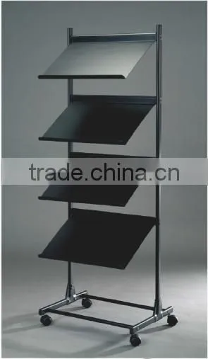 4 tier black steel brochure holder