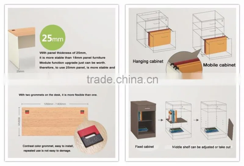 Wood office furniture mobile file cabinet with caster/wheel