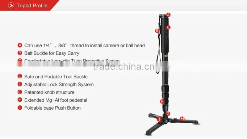 Kingjoy Qualified Aluminum Professional Monopod MP3008