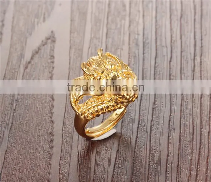 2016 gold filled jewelry copper ring for men gold dragon ring