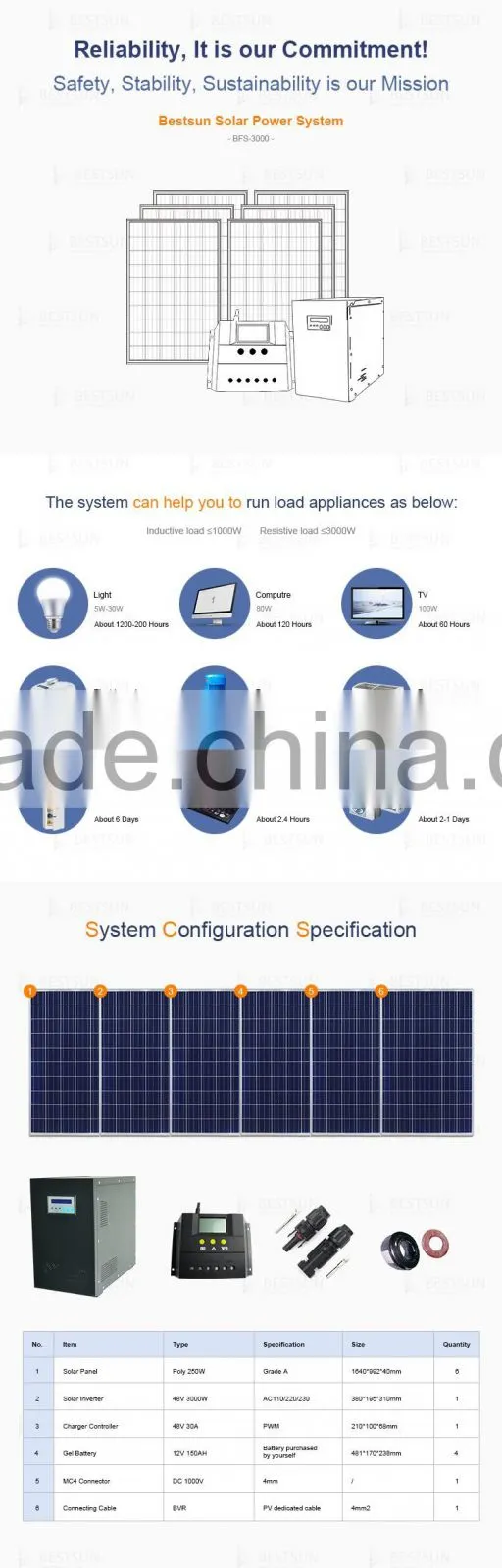 2016 hot sale 3000w portable home solar power generator