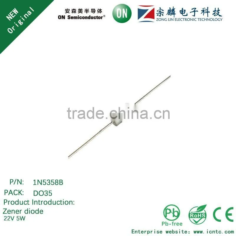Genuine original 1N5358B DO35 Zener diode 5W 22V