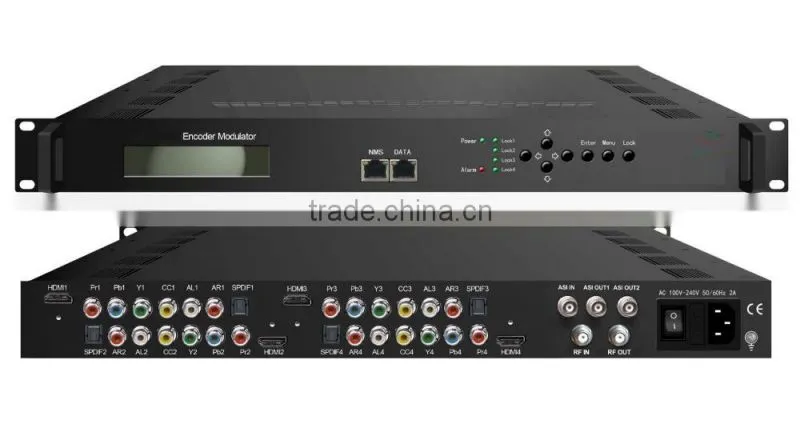 4 Channels MPEG-2&H.264 DVB Headend HD RF Encoder Modulator DVB-T