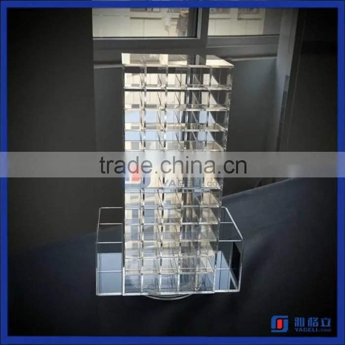 Yageli Since 1999 China Manufacturer Different Styles Rotating Acrylic Lipstick Holder Spinning Lipstick Tower