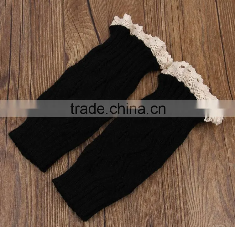 Europe and America Style Lovely Leaves Boot Socks Hollow Diamond Lace Boots Socks