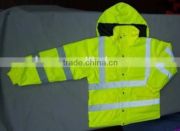 2016 Wholesale Fluorescent Reflective Safety Hi Vis Jacket With 3m Tape winter reflective jacket