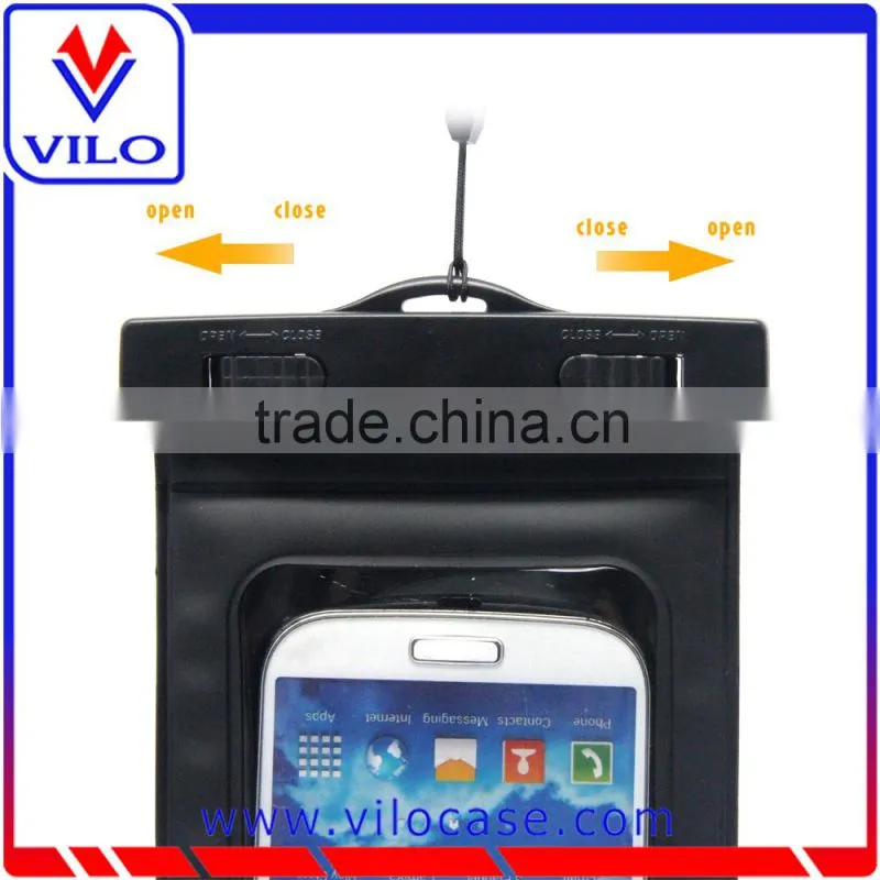 Colorful universal clear cover pouch waterproof case with neck strap