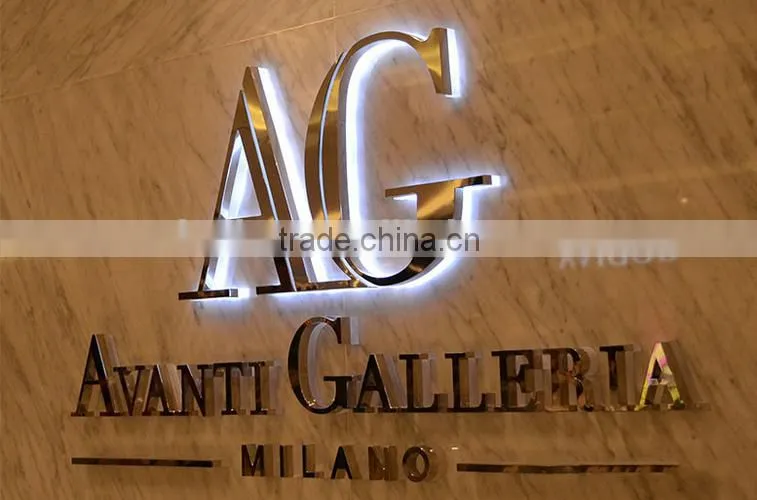acrylic wall mount sign holder,acrylic stainless steel backlit 3d sign