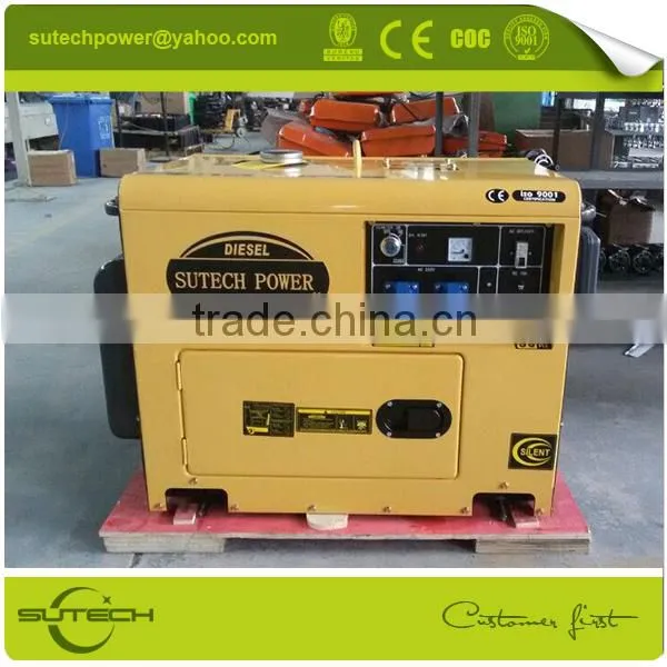 Mobile generator! Low noise single phase 5kw portable 220V generator with soundproof and 4 wheels