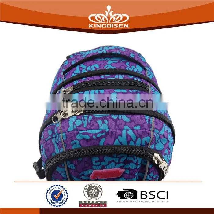 2015 waterproof blue and purple leisure backpack