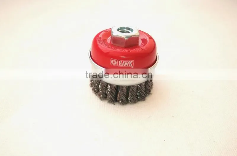knotted cup brushes with bridle, diameter 75mm or 3"