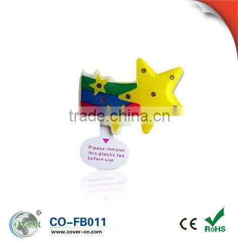 Star shaped LED flashing Badge with Pin&Magnet back