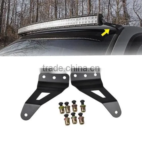2pcs 50" Curved LED Light Bar Mount Brackets Windshield Fits 2007-2013 Chevy/GMC