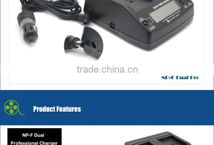 Latest professional fast rapid double charger for NP-F970 camcorder battery with 2A output