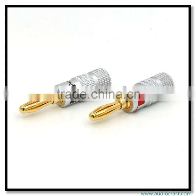 OEM 24K Gold Plated wiring connector Banana plug Speaker wiring plug