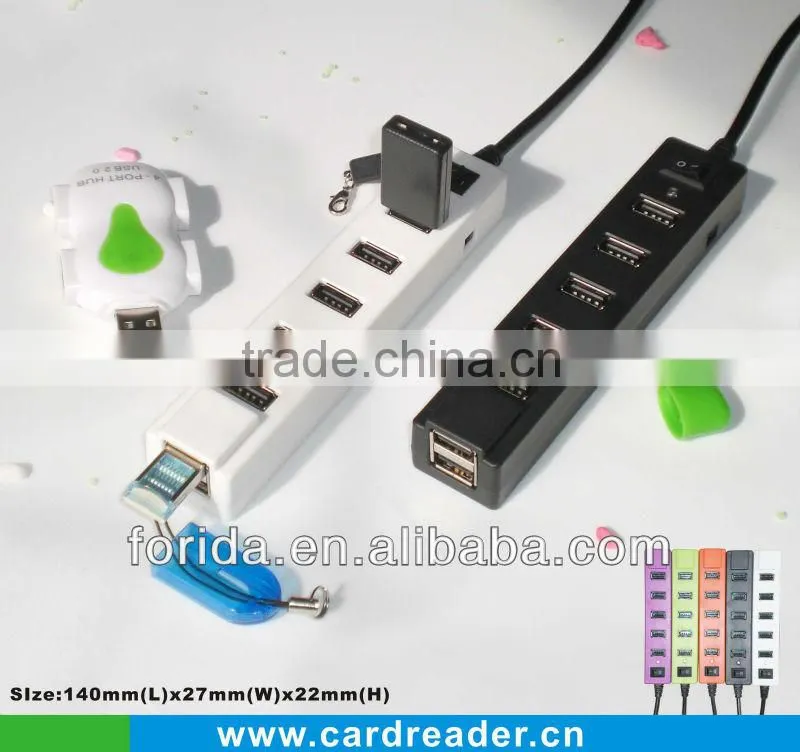Hot selling usb hub 7 port ,colorful usb adapter