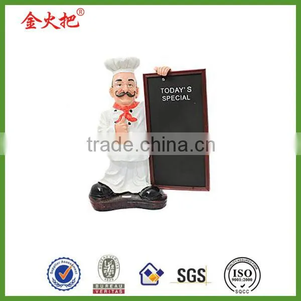 New product polyresin 12Hign,7Wide chef Wine Bottle Holder Barware Decor