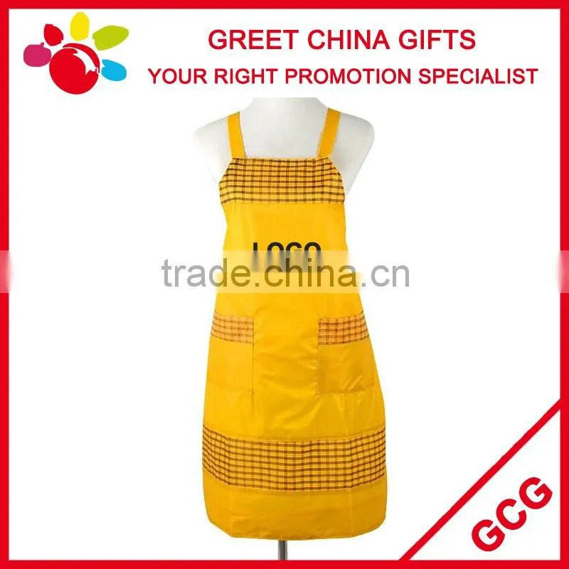 Wearproof Poly Cotton Blended Fabric Promotional Fancy Salon Waist Apron with Pockets