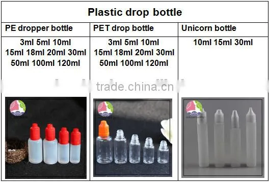 trade assurancechildproof cap PET 30ml plastic e juice bottle shrink band for plastic e-liquid bottle 10ml plastic dropper