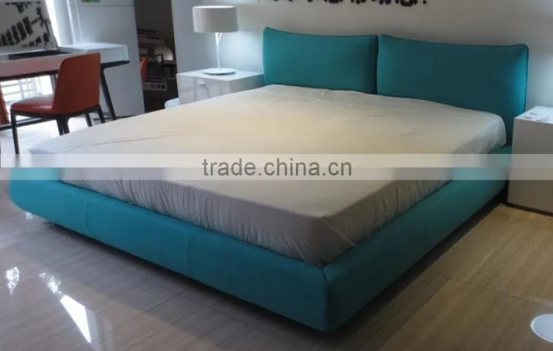 French style leather fabric double bed (A-B42)