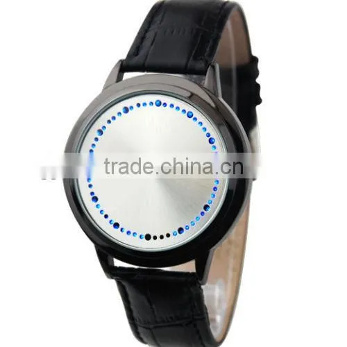 Fashion Round Touch Screen Date Digital LED watch sport stainless steel back Clock, touch screen led watch sport stainless steel