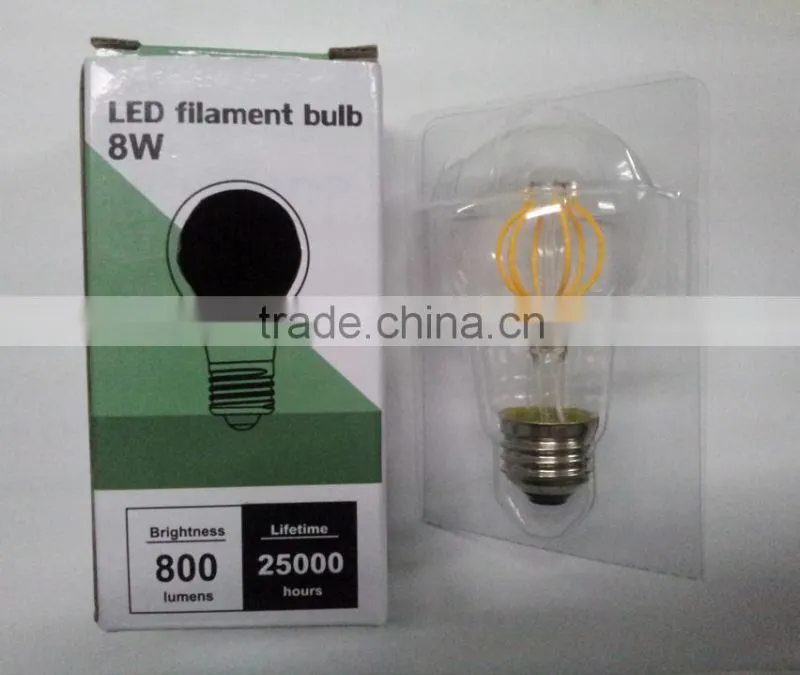 2015 new product 85-265V 8w led filament bulb