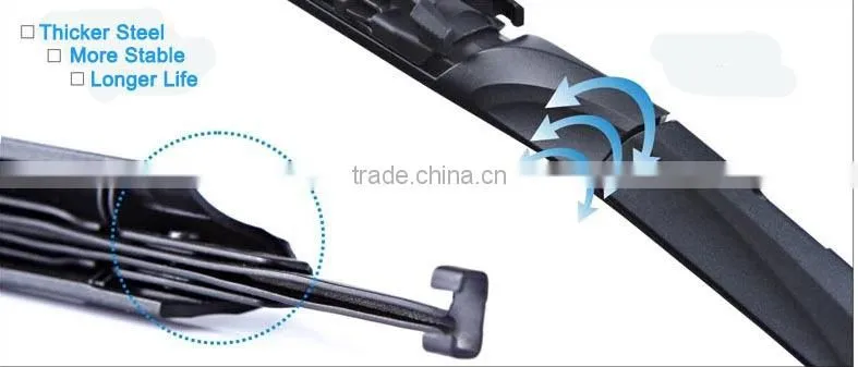Multi-clip hybrid type car accessories windshield wiper blade with elasic steel backbone