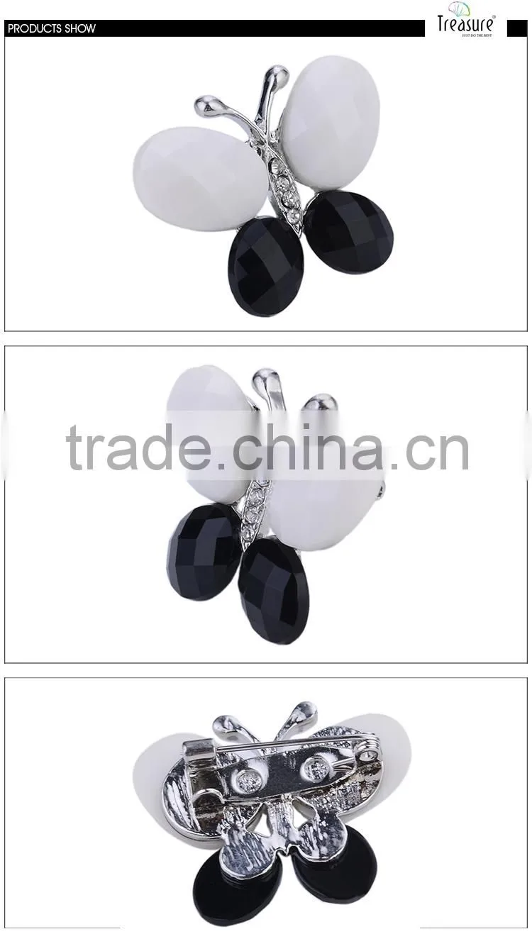 Christmas present resin drill butterfly brooch pin made in China, men and women jewellry