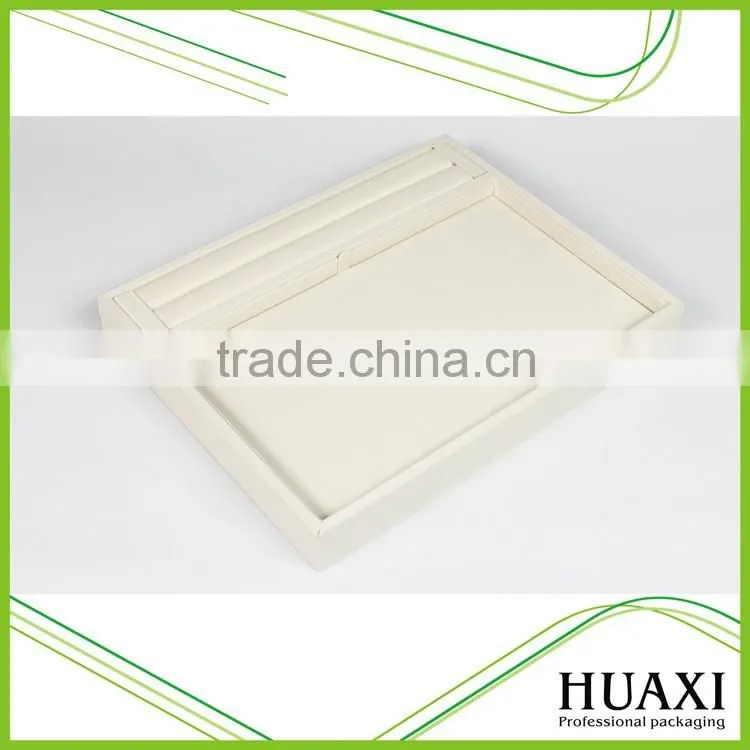 Guangzhou factory white leather jewelry display tray