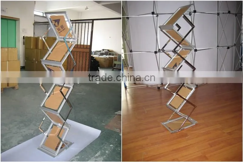 Acrylic layer aluminum foldable FT brochure holder