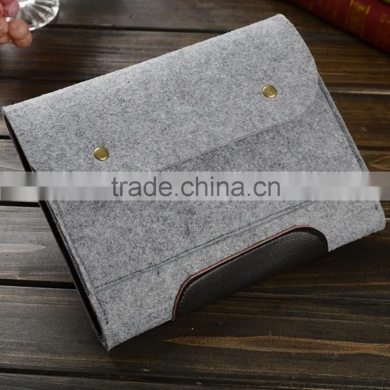 2016 new style tablet bag fashion lady pad bag high quality felt computer bag