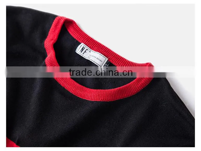 Men's Flat Stripe Knitted Sweater Teenager Pullover Sweater
