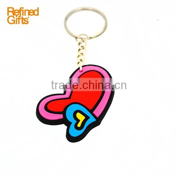 Multi color Factory price good quality PVC Rubber Keychain