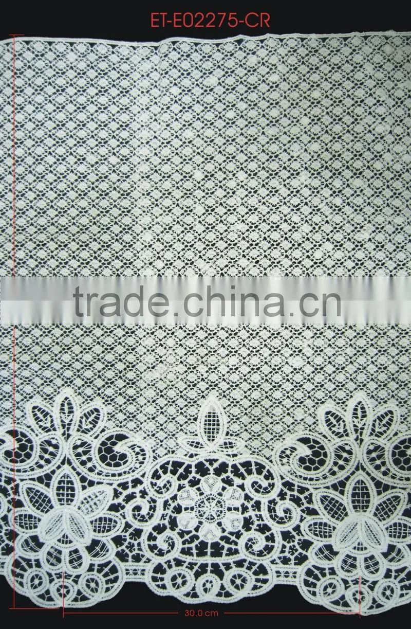 Width 58 Centimeter White Dot Flower Polyester Trimming Lace Dresses