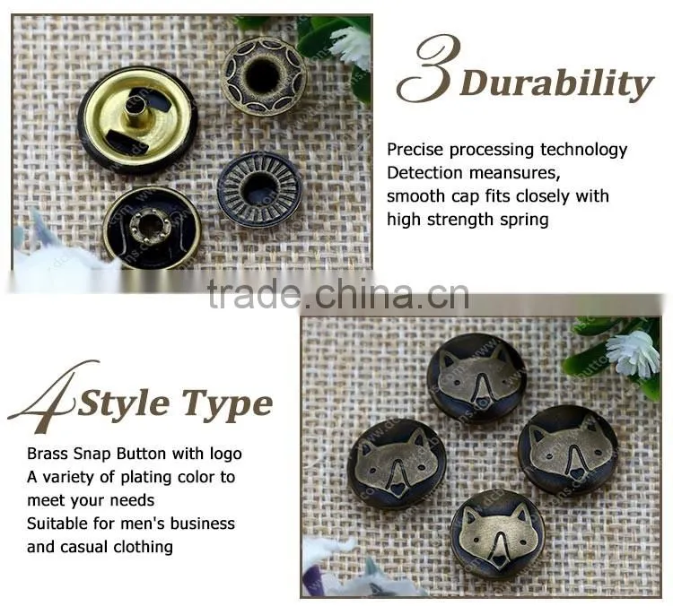 FOX Design Metal Button Snaps for Coat,Snap Fastener for Leather