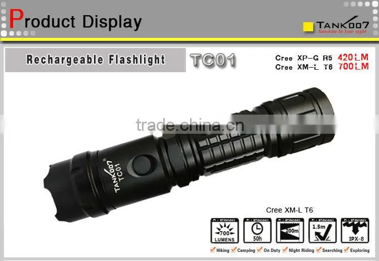 TANK007 500w high power led high power led 15w Rechargeable LED Flashlight