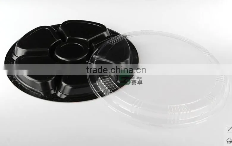 64R 6compartment plastic sushi container/takeaway sushi box/takeout sushi tray