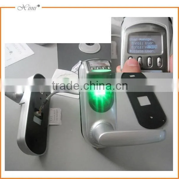 ZK fingerprint door lock with digital keypad and lcd screen USB communication to store the records