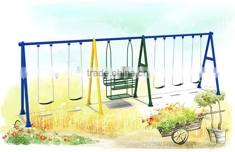 Children Playground Outdoor Park Rattan Egg Shaped Swing Chair