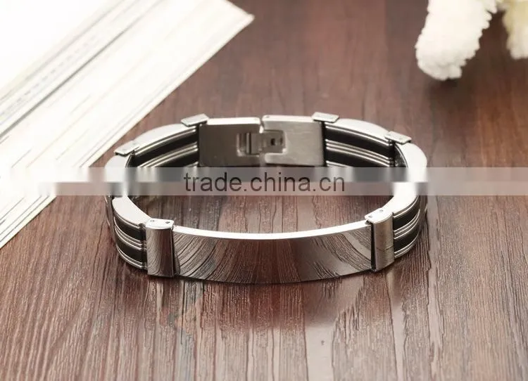 gb0615936a Genuine Silicone With Stainless Steel Cheap 361l Steel Bracelet