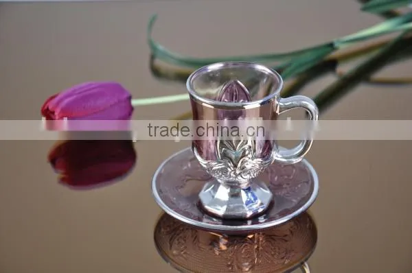 2016 China Manufacturer Golden plated coffee cup and saucer set