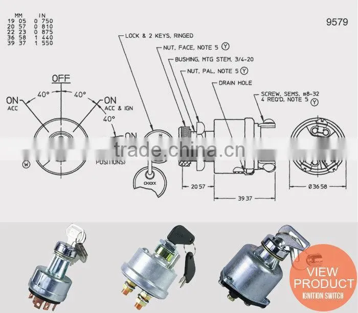 Ignition Starter Switch Keys Excavator Parts China Supplier