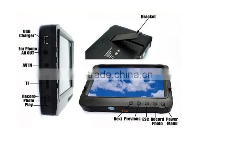 G2270 DV05S V2 Wireless 5 inch 32ch 5.8Ghz portable FPV DVR recorder /w 3200mAh battery, sunshade for RC drone