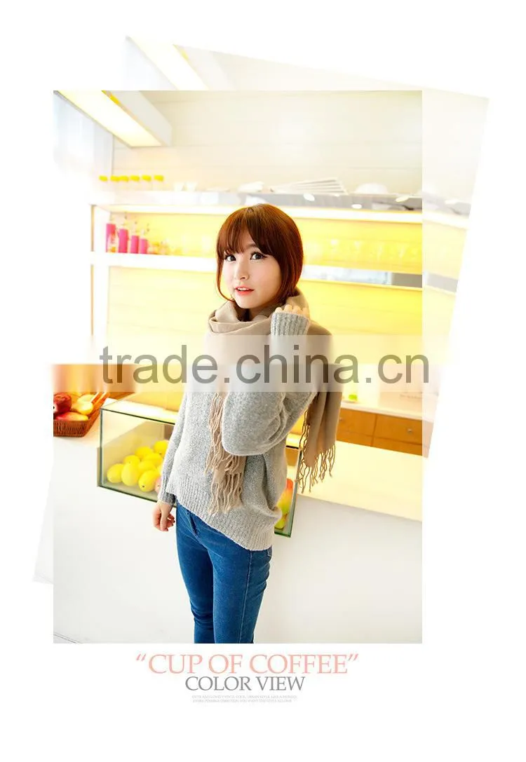 2013 hotsale 100% acrylic solid pashmina tassel scarf